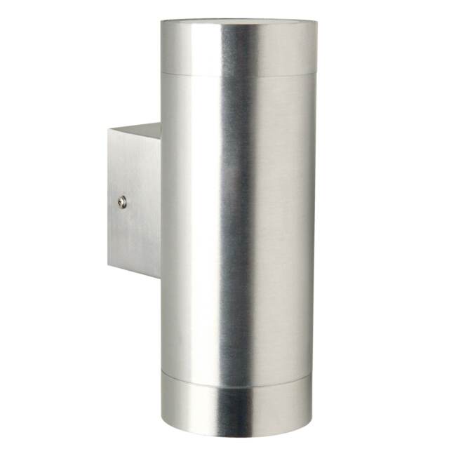 Nordlux Tin Outdoor Wall Light Silver Aluminium Solar GU10 Sensor Weatherproof - Mains Powered, IP54