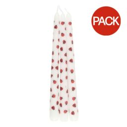 Something Different Love Bug Ladybird Taper Candle (Pack of 3) - White/Red - One Size White One Size