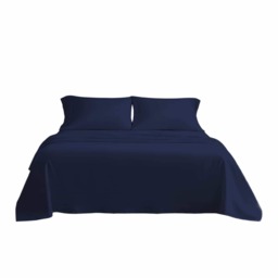 Microfibre Soft Touch Flat Sheet Plain Dyed Bed Linen Blue Navy Blue King