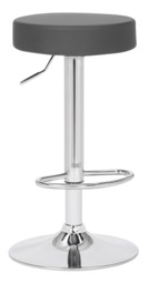 Semplice Breakfast Bar Stool, Chrome Footrest, Height Adjustable Swivel Gas Lift, Home Bar & Kitchen Barstool, Charcoal Grey