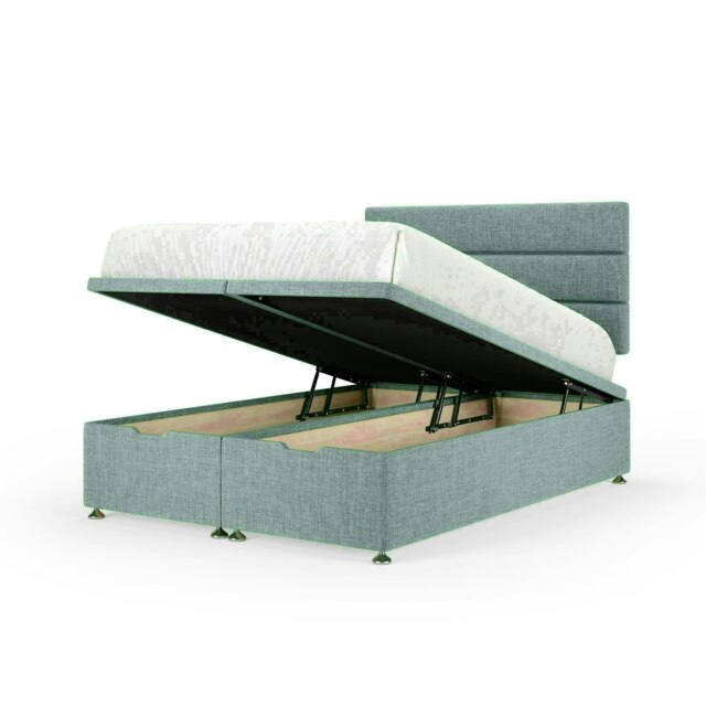 Duckegg Linen Ottoman Base and Milan Headboard Super King Multi