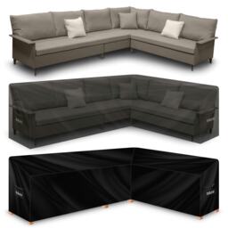 Futura L Shape 260x210x80cm Waterproof Garden Furniture Cover 600D Black Black 260x210x80cm 1