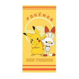 Pokemon New Friends Cotton Bath Towel - Yellow/Multicoloured - 140cm x 70cm