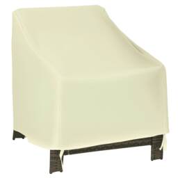 Outsunny Furniture Cover Single Chair Protector 600D Oxford 68x87x44-77cm White Beige 68L x 87W x 44-77H cm