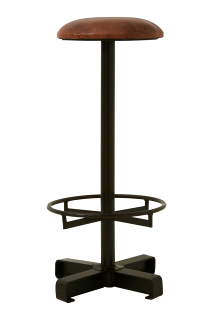 Premium Brown Leather Bar Stool, Comfortable Design Modern Bar Stool, Durable Bar Stool For Bedroom Brown
