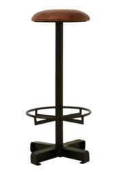 Premium Brown Leather Bar Stool, Comfortable Design Modern Bar Stool, Durable Bar Stool For Bedroom Brown