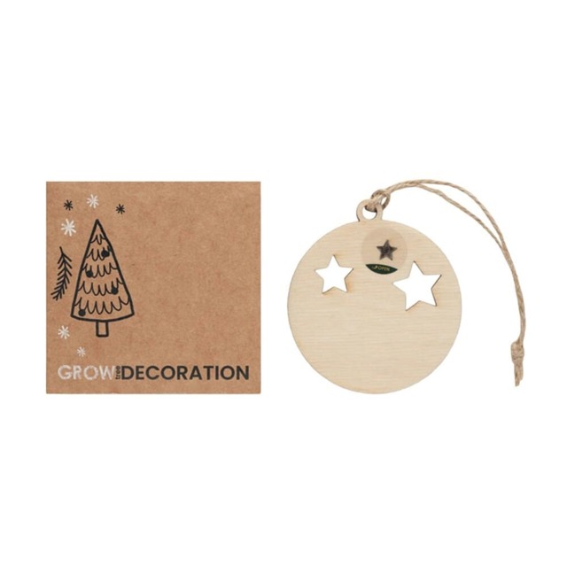 MidOcean Roseed Wooden Bauble Christmas Hanging Ornament - Natural - One Size Cream 1