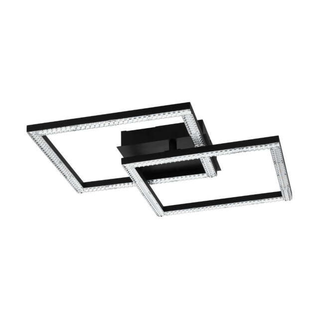 Lucia Black LED Flush Ceiling Light