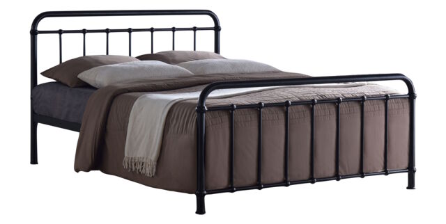 4ft Small Double Black Tubular Steel Metal Retro Victorian Bed Frame Bedstead Black Small Double