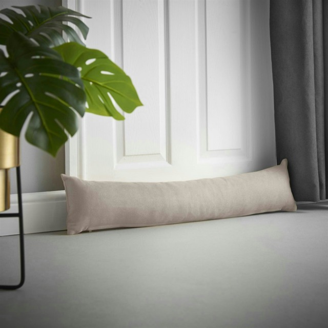 Velvet Chenille Draught Excluder - 90cm x 15cm x 15cm - Taupe