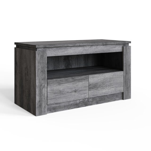 Canyon 2 Drawer TV Unit Grey Charcoal Grey