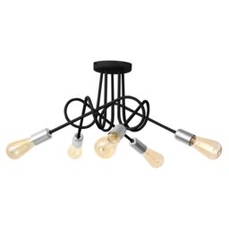 Oxford Multi Arm Semi Flush Ceiling Light Black, Chrome 50cm