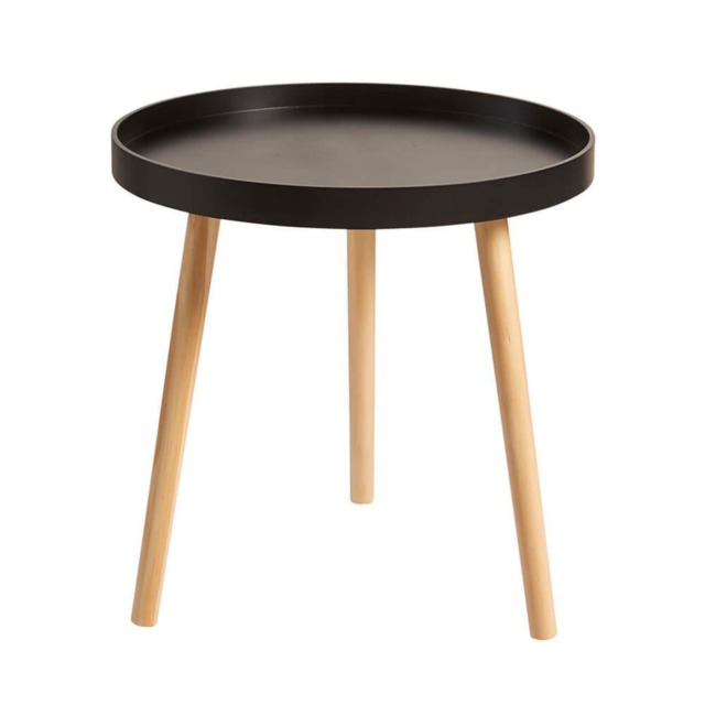 Round Coffee Accent Side Table Living Room Furniture Black