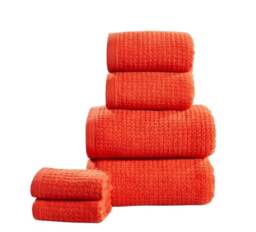Waffle Pure Cotton Face Towels Super Soft and Absorbant Red Face cloth 1