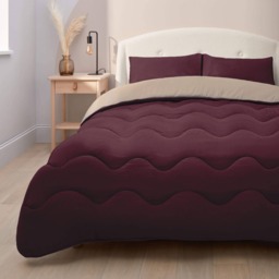 Silentnight Coverless Duvet and Pillowcase Set, Seersucker - Berry Natural Purple Berry Single