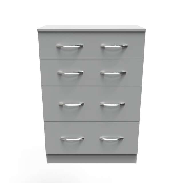 Hampshire 4 Drawer Deep Chest of Drawers in Dusk Grey (Ready Assembled) Grey Dusk Grey