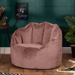 Sirena Scallop Chair Bean Bag Dusk Pink Velvet Bean Bags Pink Dusk Pink L 1
