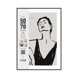 Accent by Nielsen Super 8 Aluminium Picture Frame with Art Print - Black - 50cm x 70cm
