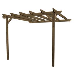 Wall Mounted Garden Pergola - Wood - L240 x W420 x H270 cm - Rustic Brown