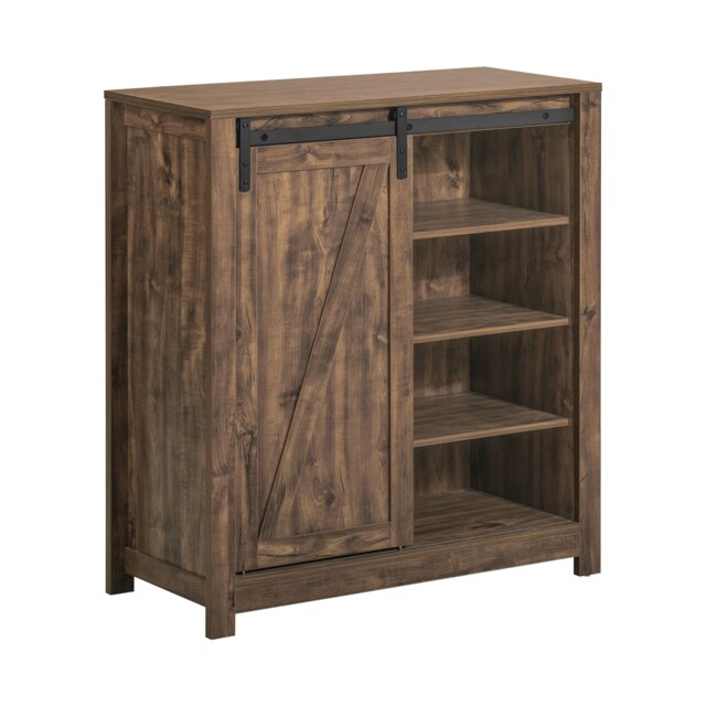 SoBuy Storage Cabinet Sideboard with Sliding Door, Dark Brown, 31.5x13.8x36.2 inches, 25.2 kg - FSB59-N