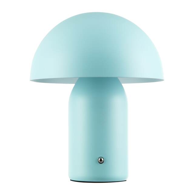 Modern Rechargeable Mushroom Table Lamp in Mat Duck Egg with Touch Dimmer Button Blue Duck Egg 1