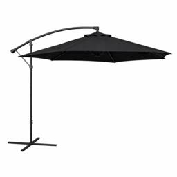 Jack Stonehouse 3m Banana Cantilever Hanging Parasol for Garden Patio - Black