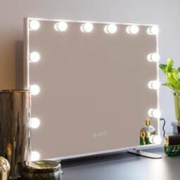 Ingrid Hollywood Vanity Mirror with LED Lights Silver