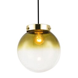 Ombre Green and Clear Bubble Glass Pendant Lighting Shade with Gold Lamp Holder Green Green 1