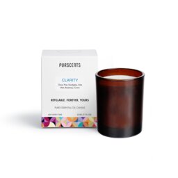 Purscents Clarity Refillable Candle - Mandarin, Clove, Pine, Eucalyptus, Lime 220g Cream 1