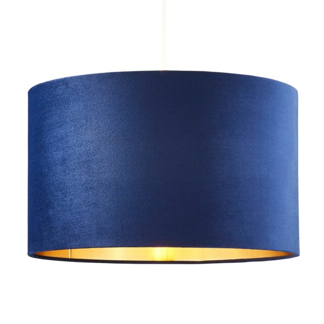 BHS Large Velvet Easy Fit Light Shade, Navy Blue Navy 1