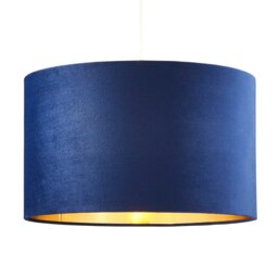 BHS Large Velvet Easy Fit Light Shade, Navy Blue Navy 1