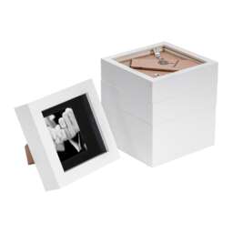 "Nicola Spring 4 x 4"" Photo Frames - White/Black Mount - 3D Picture Frame Box Portrait Display Case (12.5 x 12.5cm) Set of 5"