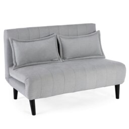 Harper 2 Seater Folding Clic Clac Fabric Lounge Futon Sofa Bed (Grey)