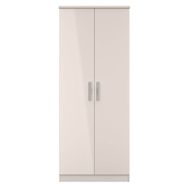 Windsor Double Wardrobe in Kashmir Gloss & Kashmir Matt (Ready Assembled) Cream Kashmir Gloss & Kashmir Matt