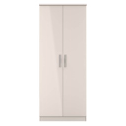 Windsor Double Wardrobe in Kashmir Gloss & Kashmir Matt (Ready Assembled) Cream Kashmir Gloss & Kashmir Matt