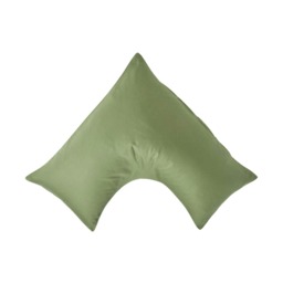 Homescapes Moss Green V Shaped Pillowcase Organic Cotton 400 Thread Count Green