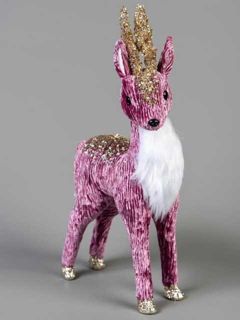 35cm Burgundy Reindeer - Christmas Figurine