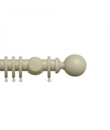 Premium 35mm Wooden Curtain Pole Set - Stone Grey 410cm Grey Stone Grey