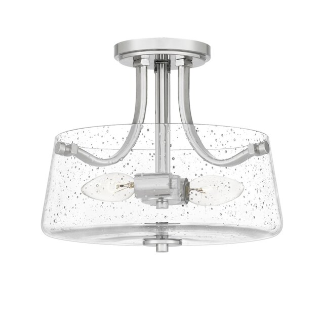 Quoizel Hollister Bowl Semi Flush Ceiling Light Polished Nickel
