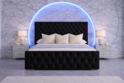 The Luxury Duke 5FT Kingsize Bed Frame in Black Plush