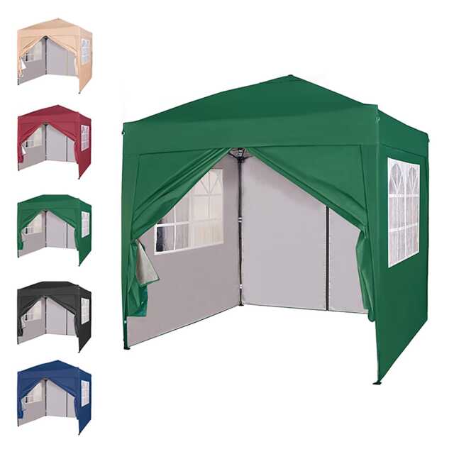 MCC Direct 2X2 Pop up Green Gazebo with Sides Green Green