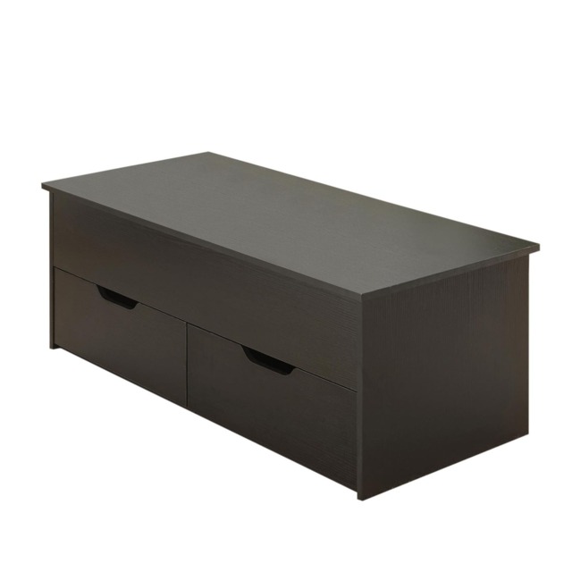 Wooden Coffee Table With Lift Up Top and 2 Large Storage Drawers Bruges Black