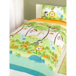 Rapport Home Jungle Boogie Duvet Cover Set - Green/Blue/Orange - Single Green Single