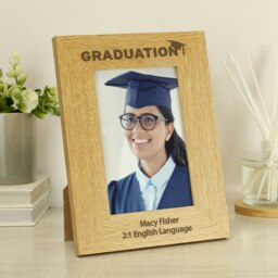 Personalised Graduation 6x4 Oak Finish Photo Frame Brown One Size