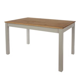 Corona Linea Rectangular Solid Pine Dining Table with Antique Wax Top - Grey Wash Finish for Dining Room Grey Grey Medium 1