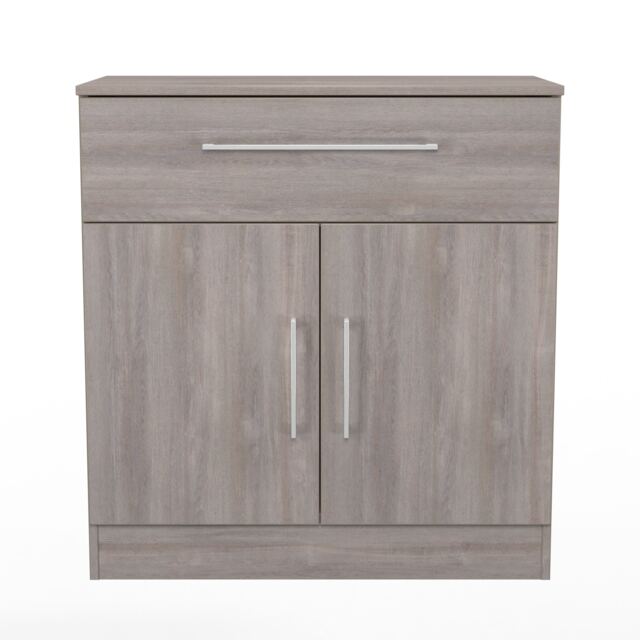 Gloucester 1 Drawer 2 Door Sideboard in Grey Oak (Ready Assembled) Grey Grey Oak