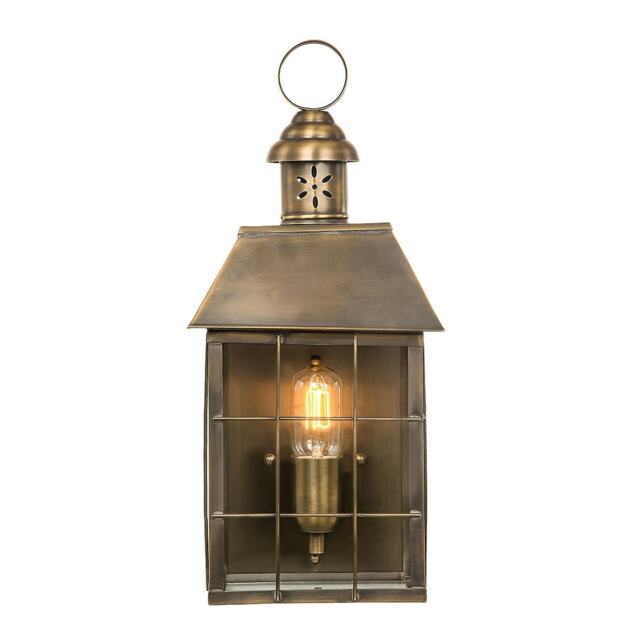 Hyde Park 1 Light Outdoor Wall Lantern Light Solid Brass IP44, E27