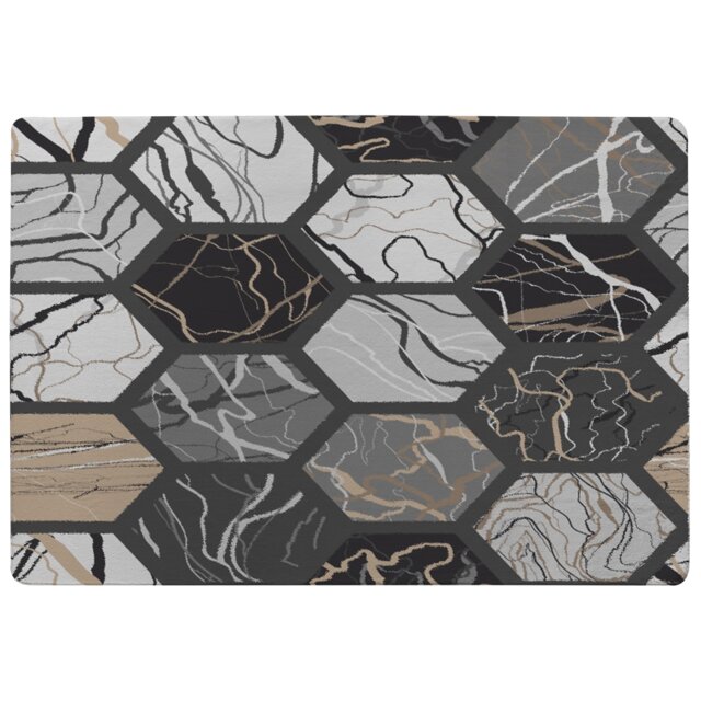 Hexagon Marble Rug Multi
