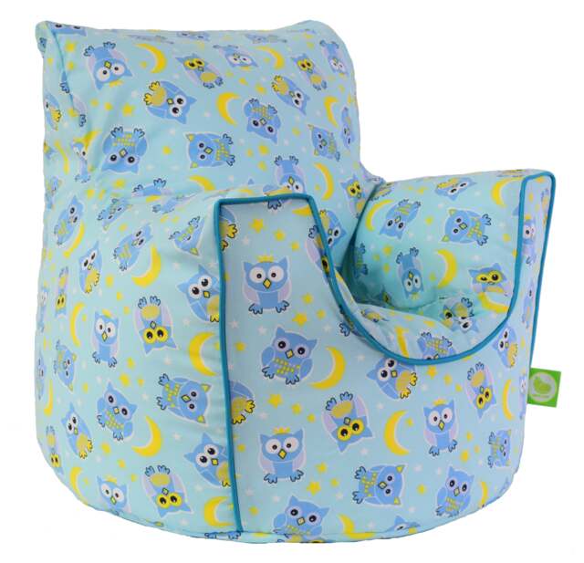 Bean Lazy Blue Owl Bean Bag Armchair Child Teen Size