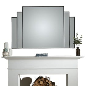 Charleston Black Overmantle Mirror Black H 80cm x L 120cm 1